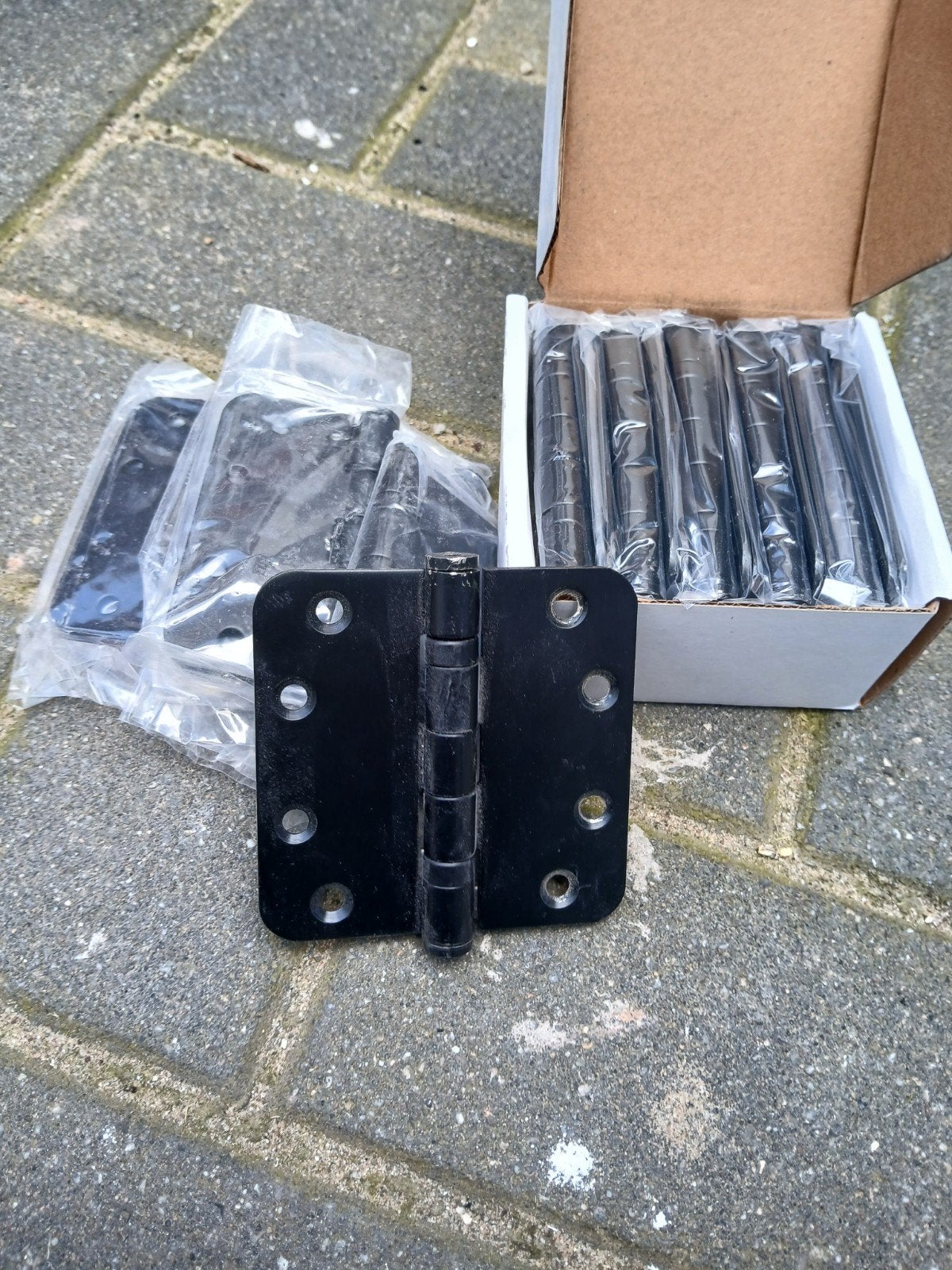 16x zwart Kogelscharnier 89x89mm met ronde hoeken - Zwart, Ophalen of Verzenden, Nieuw, Overige materialen, Scharnier