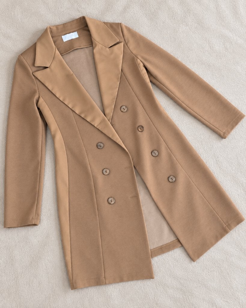 La Croisette lange blazer maat M, Maat 38/40 (M), Beige, Ophalen of Verzenden, Jasje