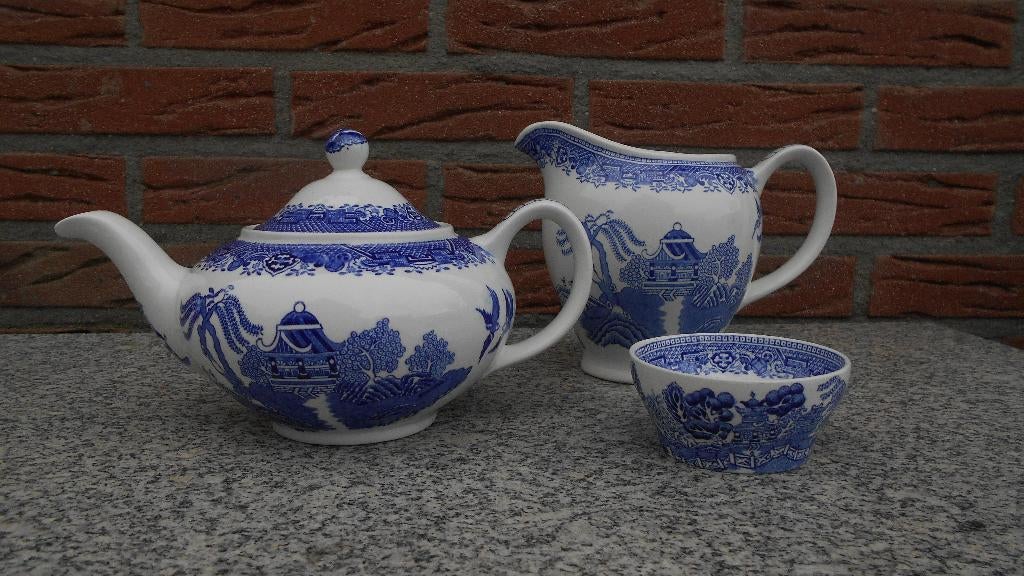 Woods Willow Wood en sons engels servies pot kan suikerpotje, Ophalen of Verzenden