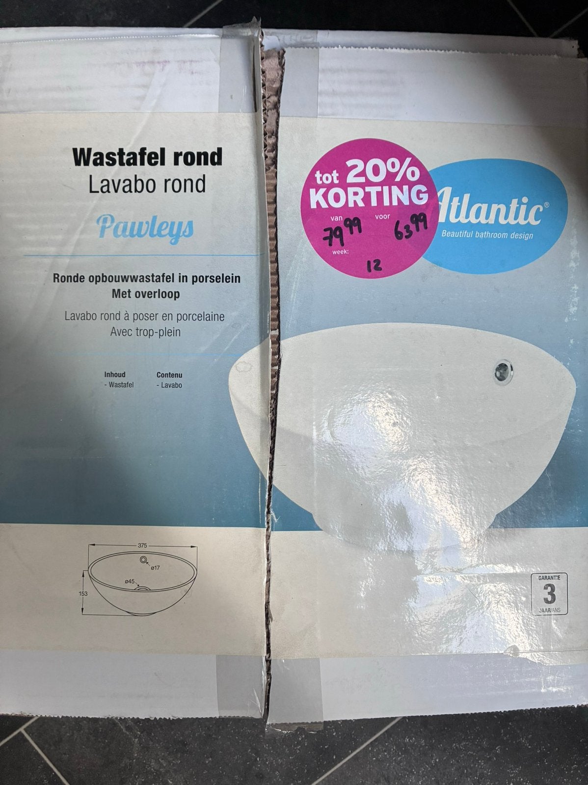 Waskom, Huis en Inrichting, Badkamer | Badkamermeubels, Ophalen, Nieuw