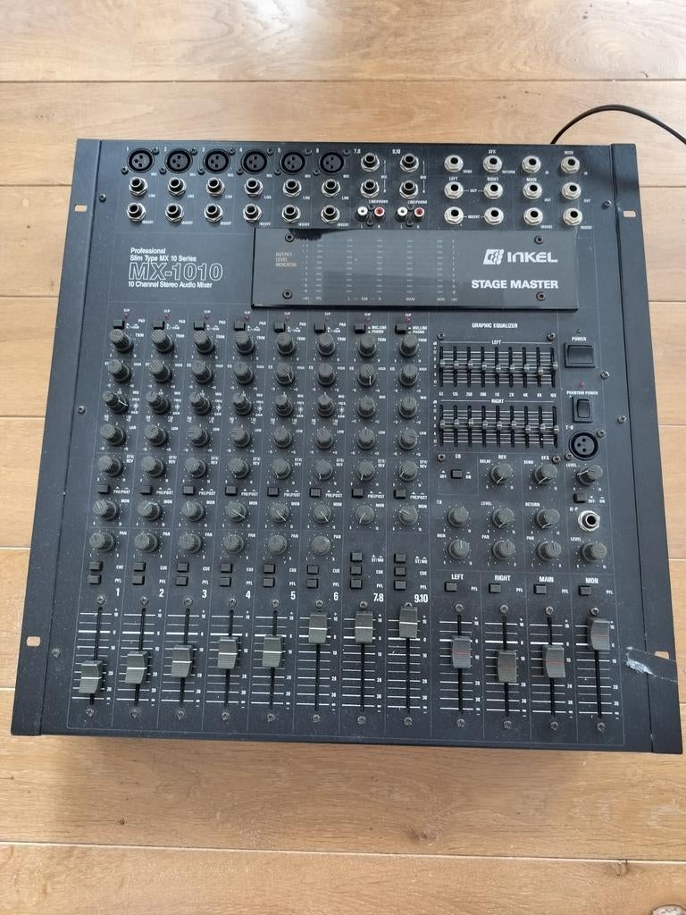Inkel MX-1010 Stage Master 10-kanaals Stereo Audiomixer, Muziek en Instrumenten, Mengpanelen, Ophalen of Verzenden, Gebruikt, 10 tot 20 kanalen