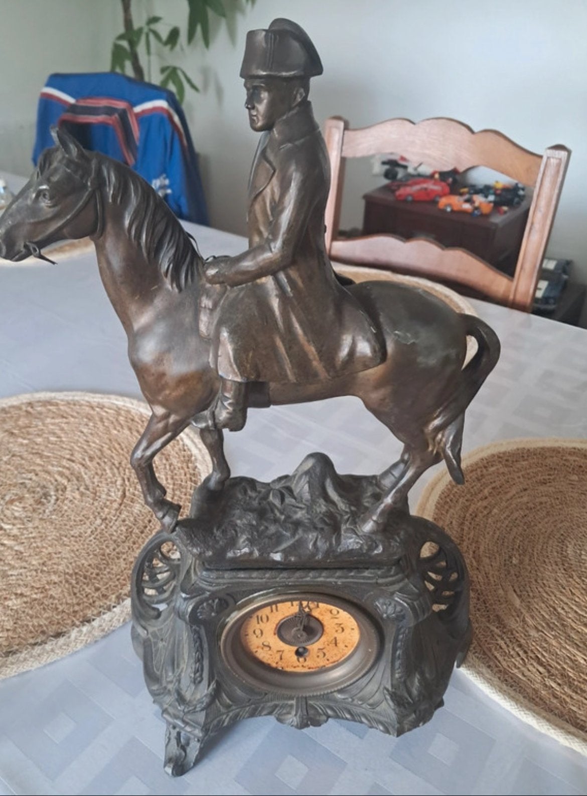 Antieke Napoleon Bonaparte Klok op Paard - Bronskleurig, Antiek en Kunst, Ophalen