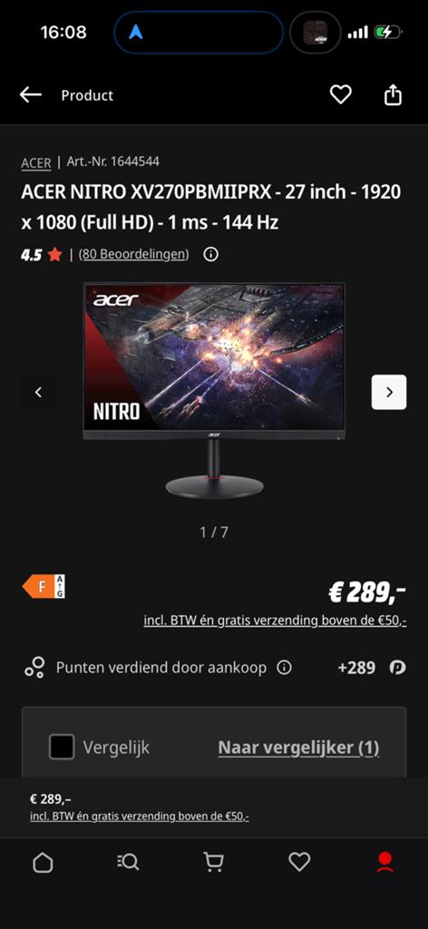 Monitor 165hz, Gaming, IPS, Full HD, Ophalen of Verzenden