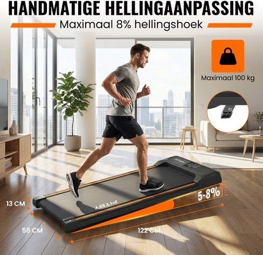 Foto 8 van Loopband met helling 5% - 8% - Hardloopband