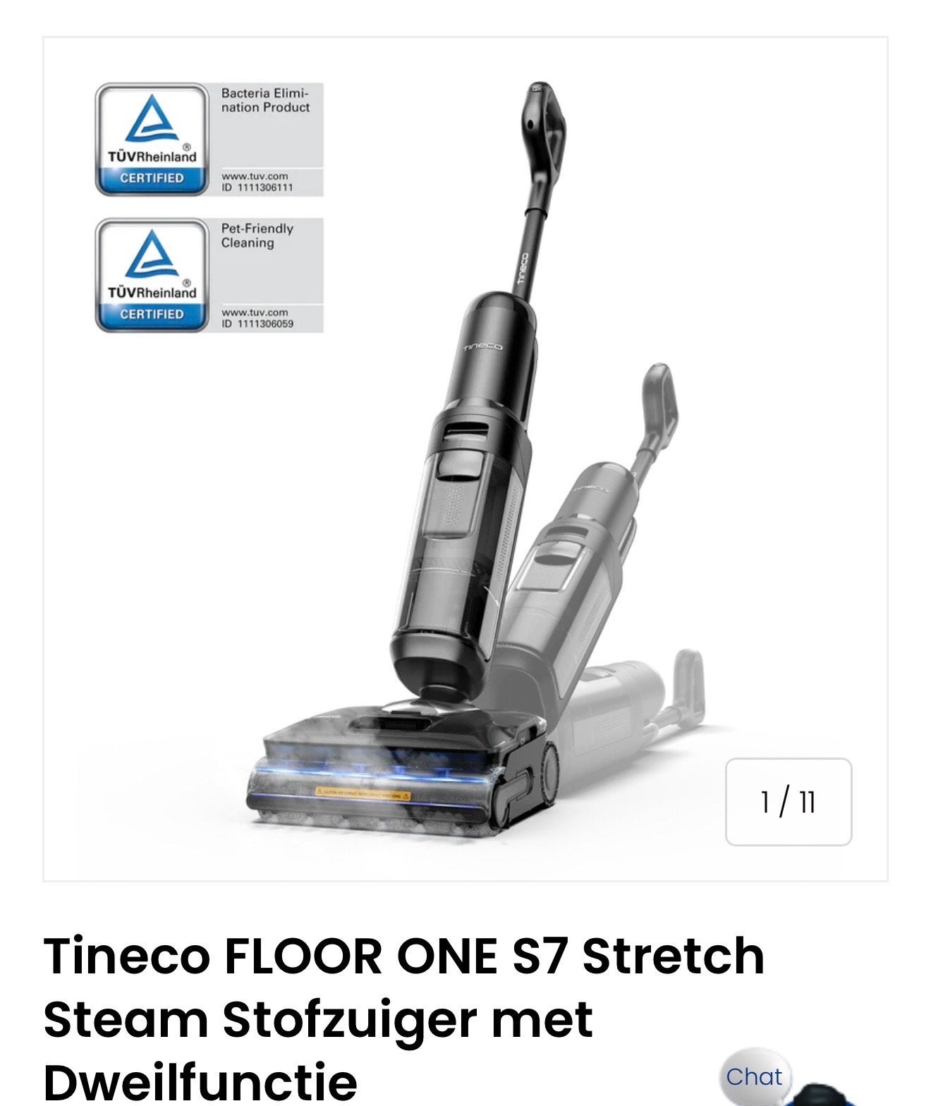 Tineco FLOOR ONE S7 Stretch Stoom Stofzuiger met Dweilfuncti, Combi-reiniger, Overige merken, Ophalen of Verzenden, Reservoir