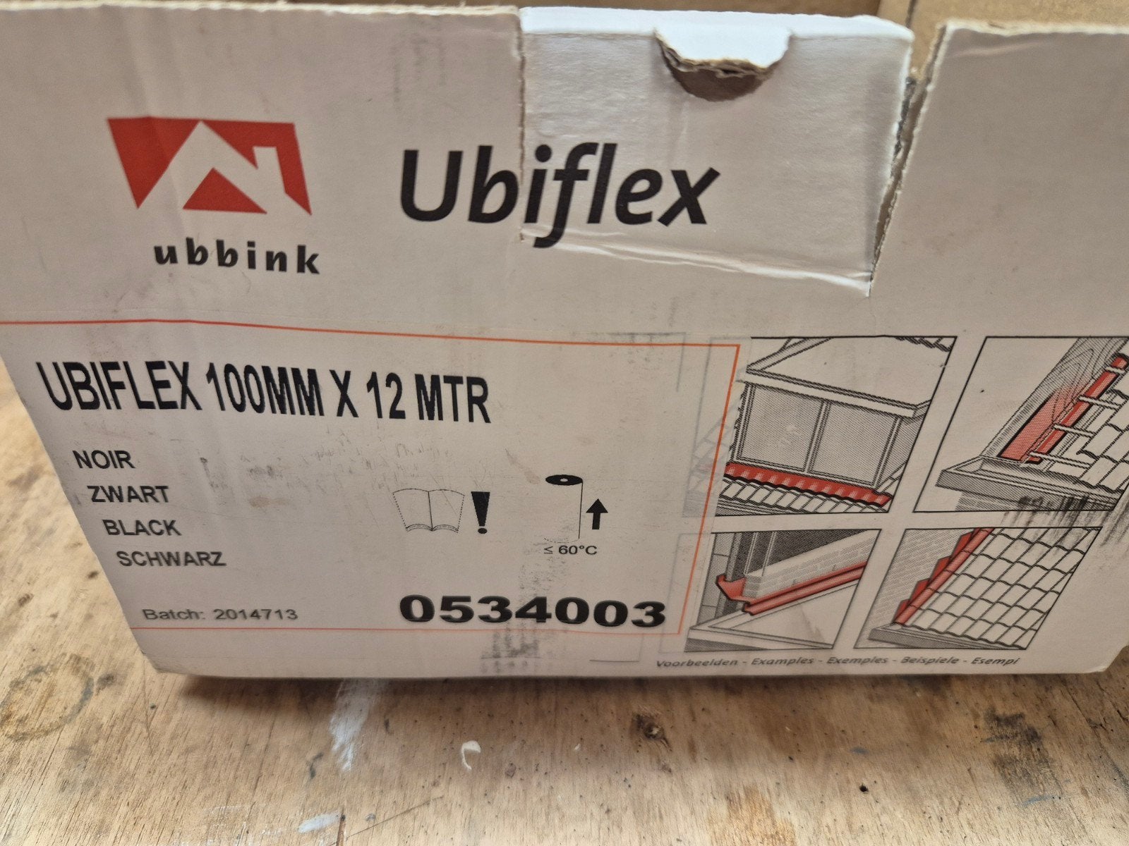 Ubiflex loodvervanger 100mm x 12m zwart, Ophalen, Overige materialen, Zwart, Overige typen