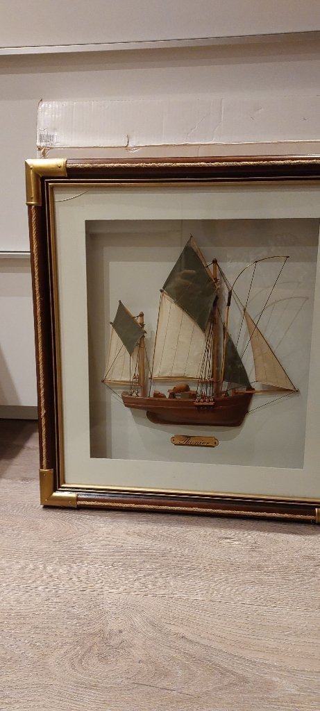 3D Scheepsmodel "Thonier" in Vitrinelijst, Ophalen, Maritiem / water, Klassiek, Overige technieken