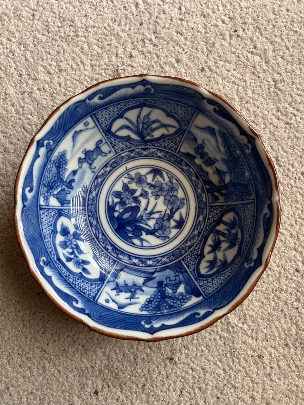 Japanse Imari Kom - Blauw-Wit Porselein, Antiek en Kunst, Ophalen
