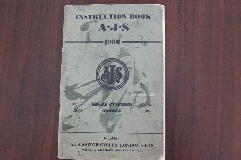 AJS 1956 350cc 16MS 500cc 18S motorcycle instruction book, Ophalen of Verzenden, Overige merken