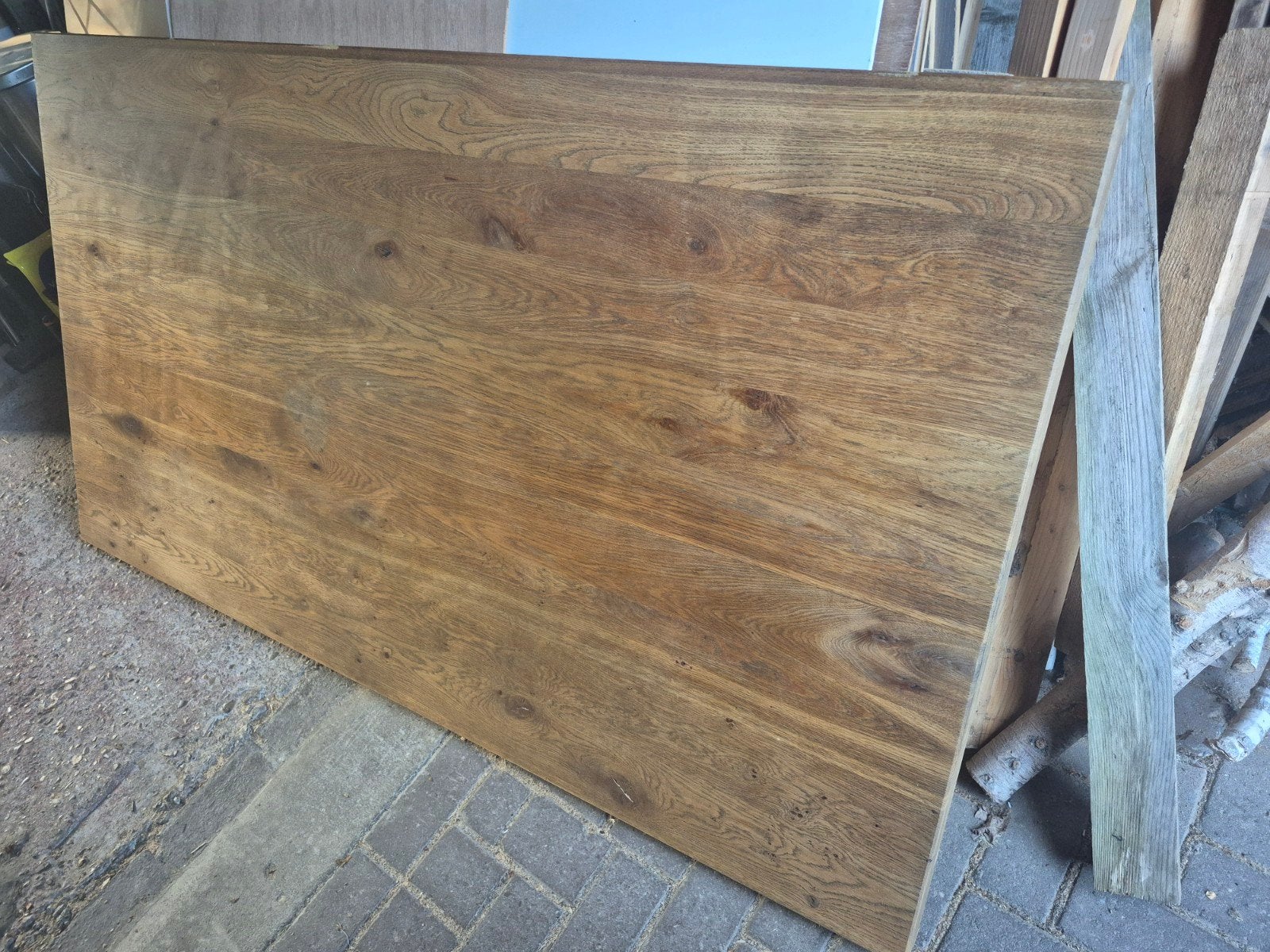 Zware eiken eettafel, Ophalen, Gebruikt, Eikenhout, 50 tot 100 cm
