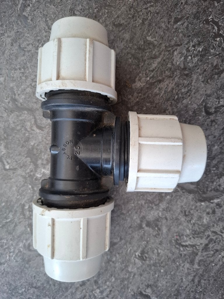 Plasson KIWA-A tyleen T-stuk koppeling 25mm, Ophalen of Verzenden, Zo goed als nieuw, Overige typen