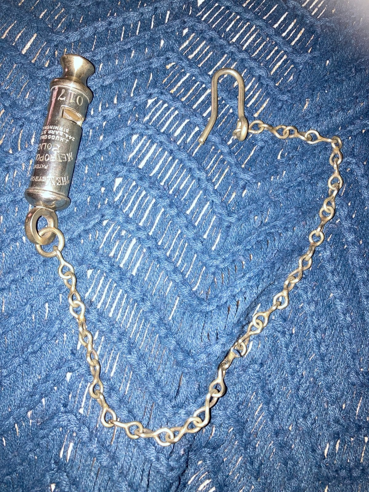 Antieke Metropolitan Politie Fluit met Ketting, Ophalen of Verzenden