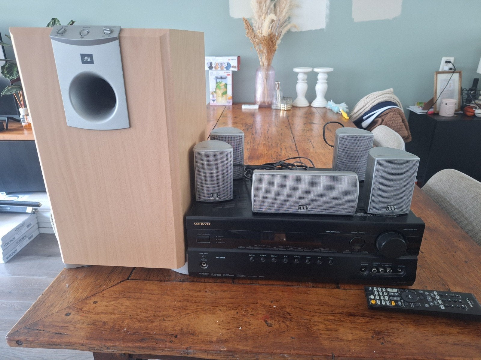Onkyo TX-SR607 Home Cinema Set met JBL Speakers, Audio, Tv en Foto, Ophalen, Gebruikt, JVC, 70 watt of meer