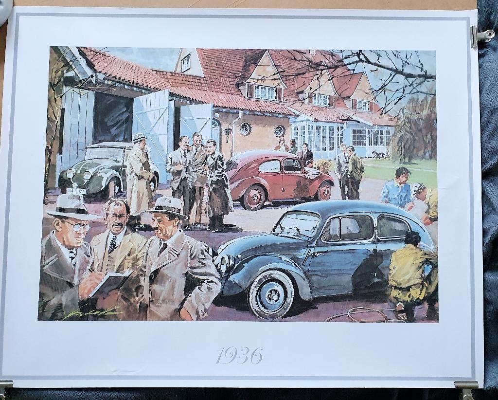 VW - KdF (Kraft durch Freude) - poster oerkever uit 1936, Verzamelen, Posters, Verzenden, Rechthoekig Liggend, Zo goed als nieuw