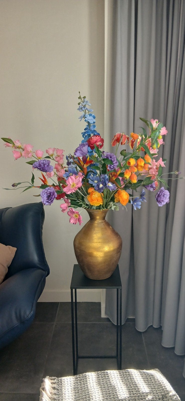 Prachtige grote bos kunst bloemen, Ophalen, Zo goed als nieuw, Boeket, Meerkleurig