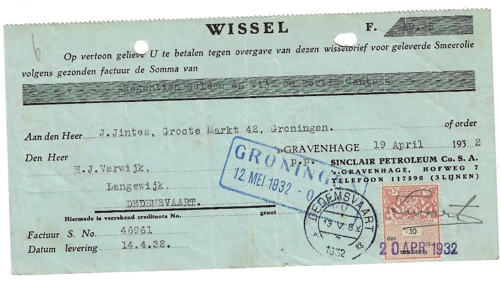 Fiscale filatelie Wissel met stempels, Postzegels en Munten, Postzegels | Nederland, Ophalen of Verzenden, Postfris