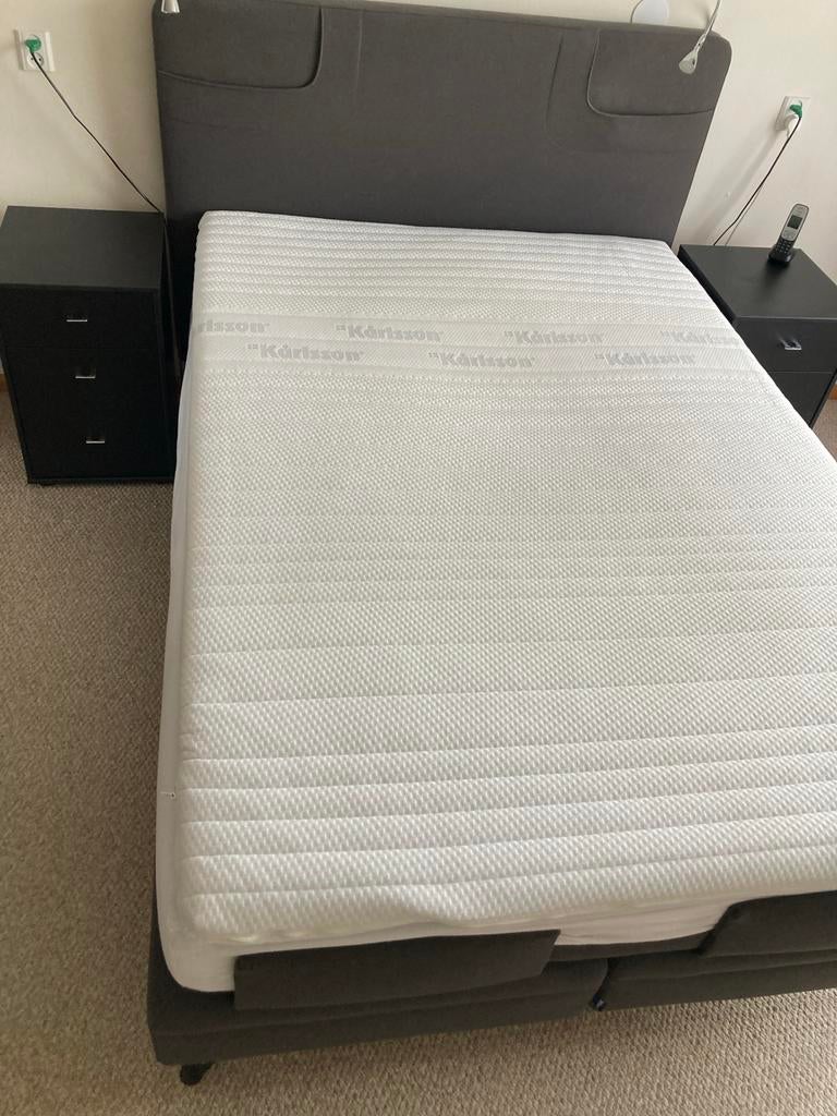 Karlsson Boxspringbed met verstelbare matrassen, Ophalen, Verstelbaar, Tweepersoons, 140 cm