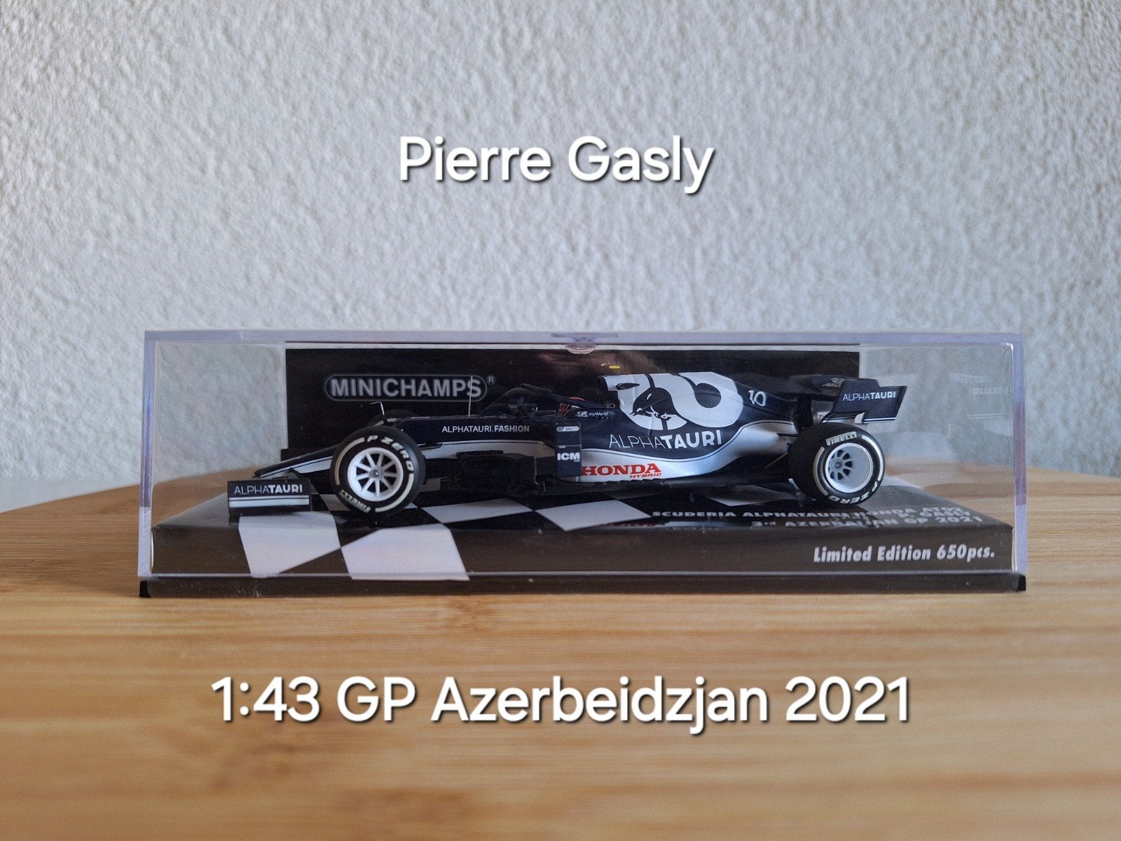 F1 Pierre Gasly Azerbeidzjan GP 2021 modelauto 1:43., Ophalen of Verzenden, Nieuw, Formule 1