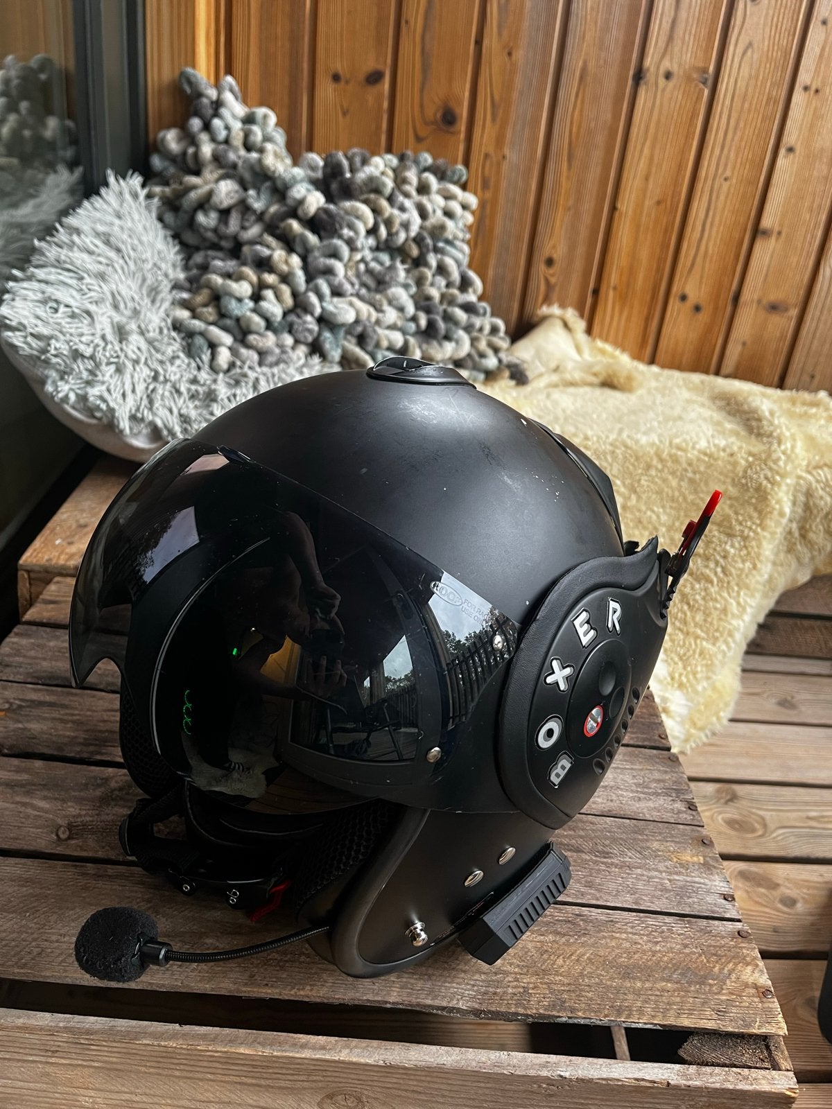 Boxer helm maat M - model v8 - Zwarte motorhelm, Overige merken, M, Systeemhelm, Heren