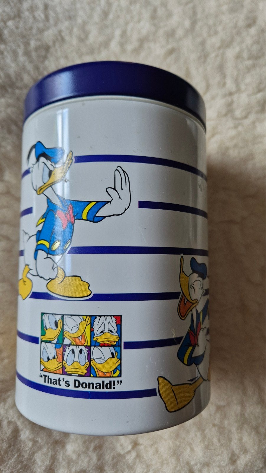Brabantia blik met opdrukken Donald Duck, Verzamelen, Blikken, Ophalen of Verzenden, Gebruikt, Overige, Overige merken