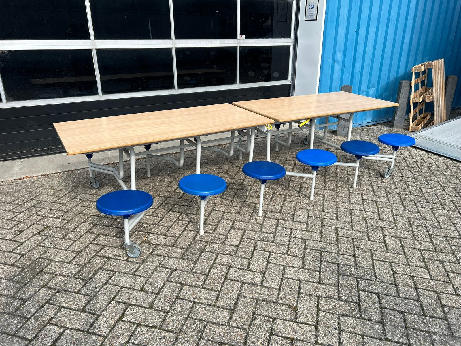 3x SICO klaptafel vouwtafel BSO kinderopvang, Gebruikt, Overige houtsoorten, 200 cm of meer, Vijf personen of meer