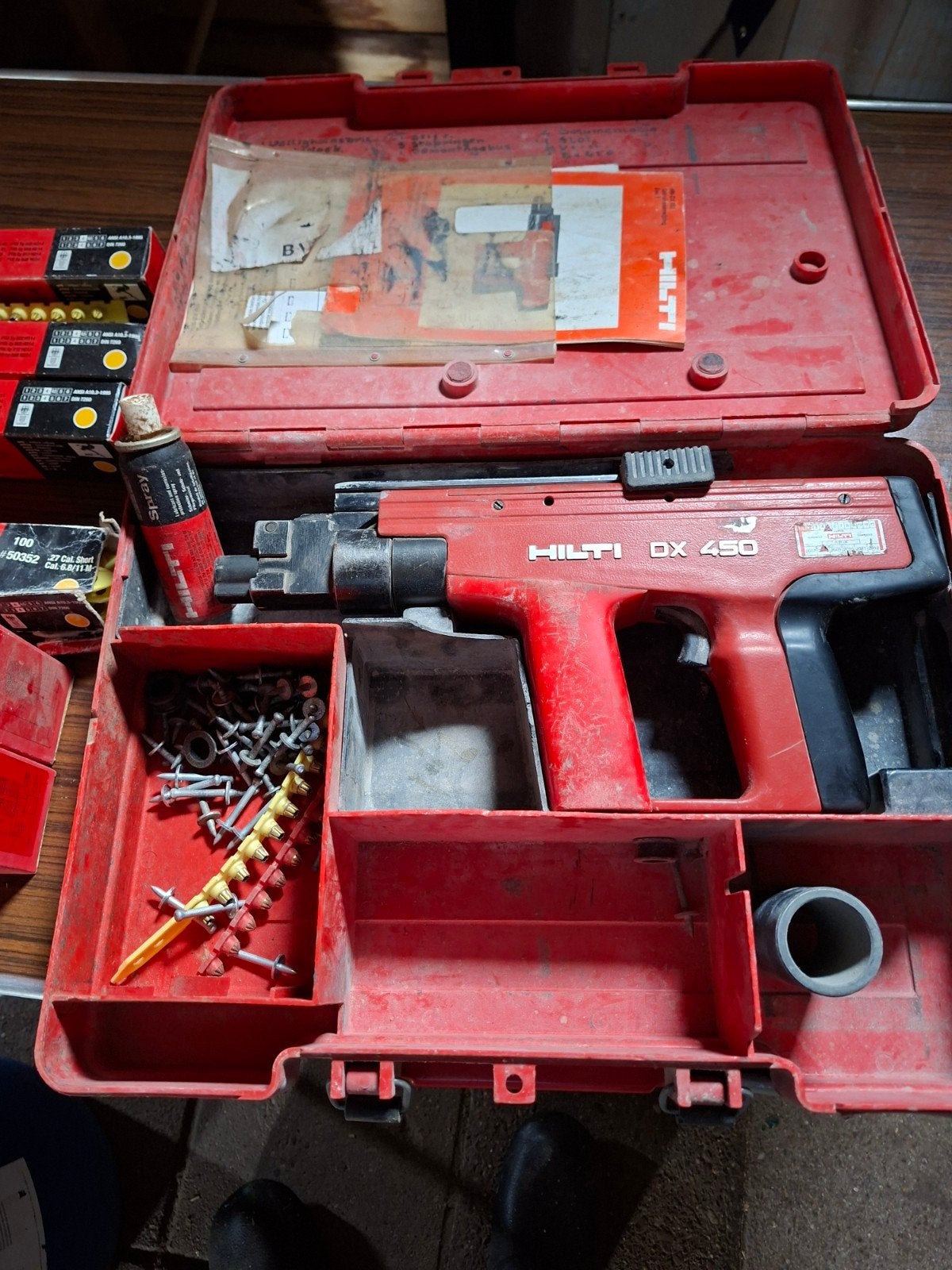 Hilti DX 450 Schiethamer met toebehoren, Ophalen of Verzenden, Gebruikt, Overige typen