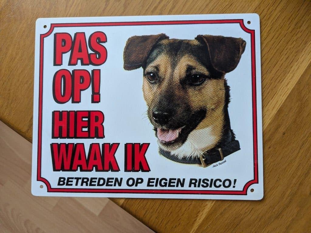 Plaat, pas op, hier waak ik., Ophalen of Verzenden, Nieuw