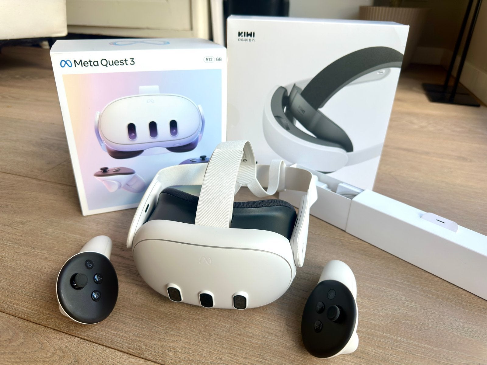 Meta Quest 3 512GB met Kiwi K4 Boost headstrap, Ophalen of Verzenden, Zo goed als nieuw, VR-bril, Overige platformen