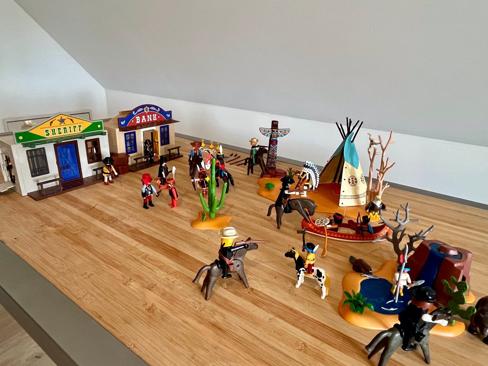 Playmobil Western Set: Sheriff, Bank, Indianen & Cowboys, Ophalen, Complete set, Overige typen, Zo goed als nieuw