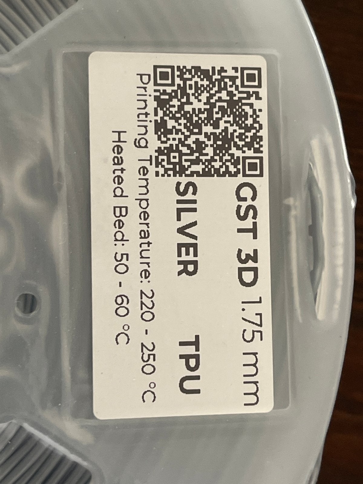 GST 93a TPU Filament 1.75mm Zilver, Ophalen of Verzenden, Nieuw, Filament