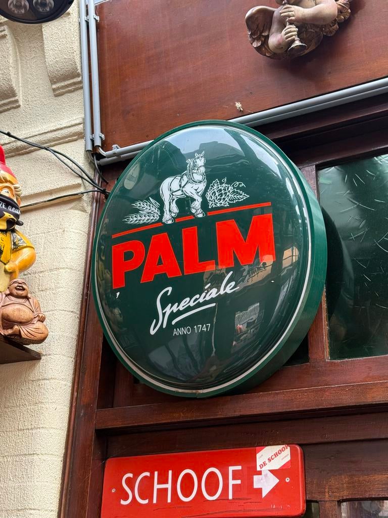 Palm reclame bord met verlichting, Ophalen, Gebruikt, Lichtbak of (neon) lamp