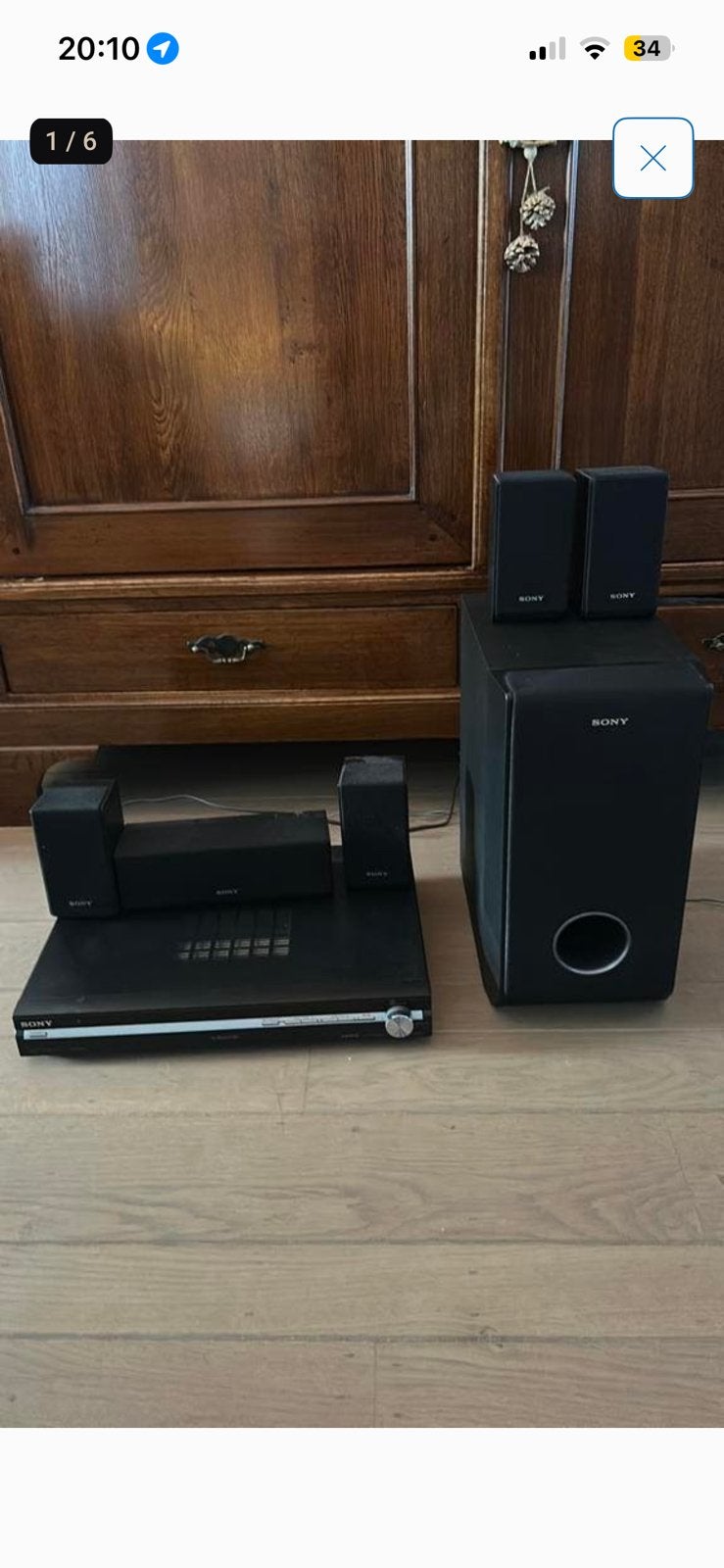 Home cinema set sony, 70 watt of meer, Ophalen of Verzenden, Zo goed als nieuw, 5.1-systeem