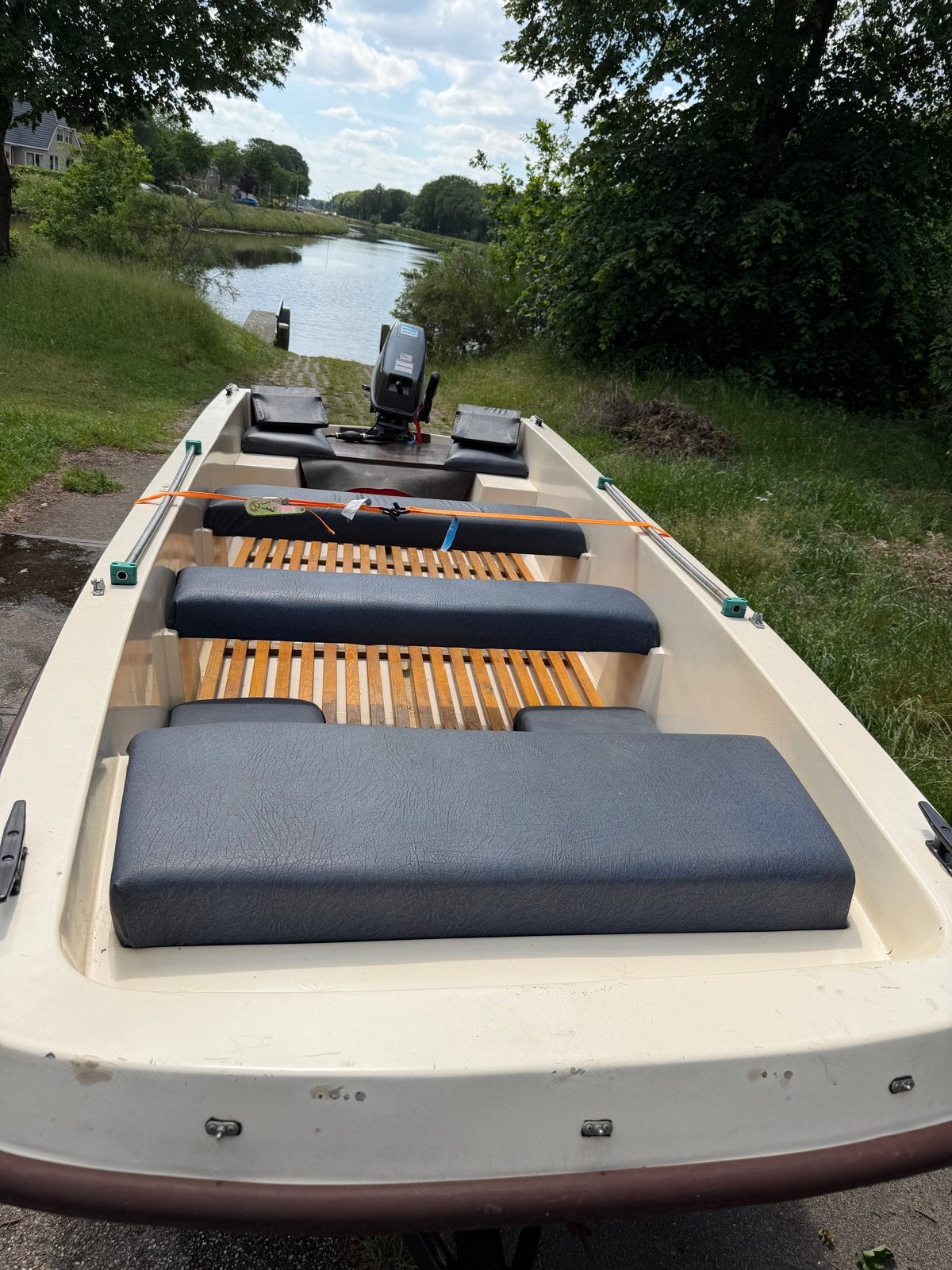 boot met trailer en 6pk motor, Gebruikt, Buitenboordmotor, 6 pk, Trailer