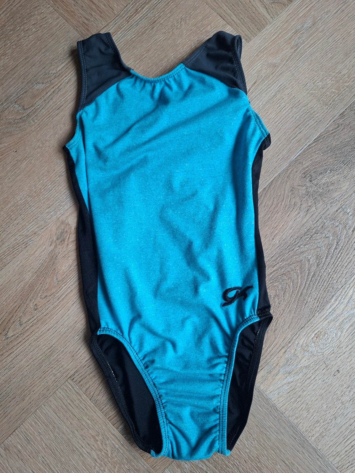 Turnpakje GK Elite - Zwart/Turquoise maat 128/134, Kindermaat 122 t/m 140, Ophalen of Verzenden, Zo goed als nieuw, Turnpak(je)