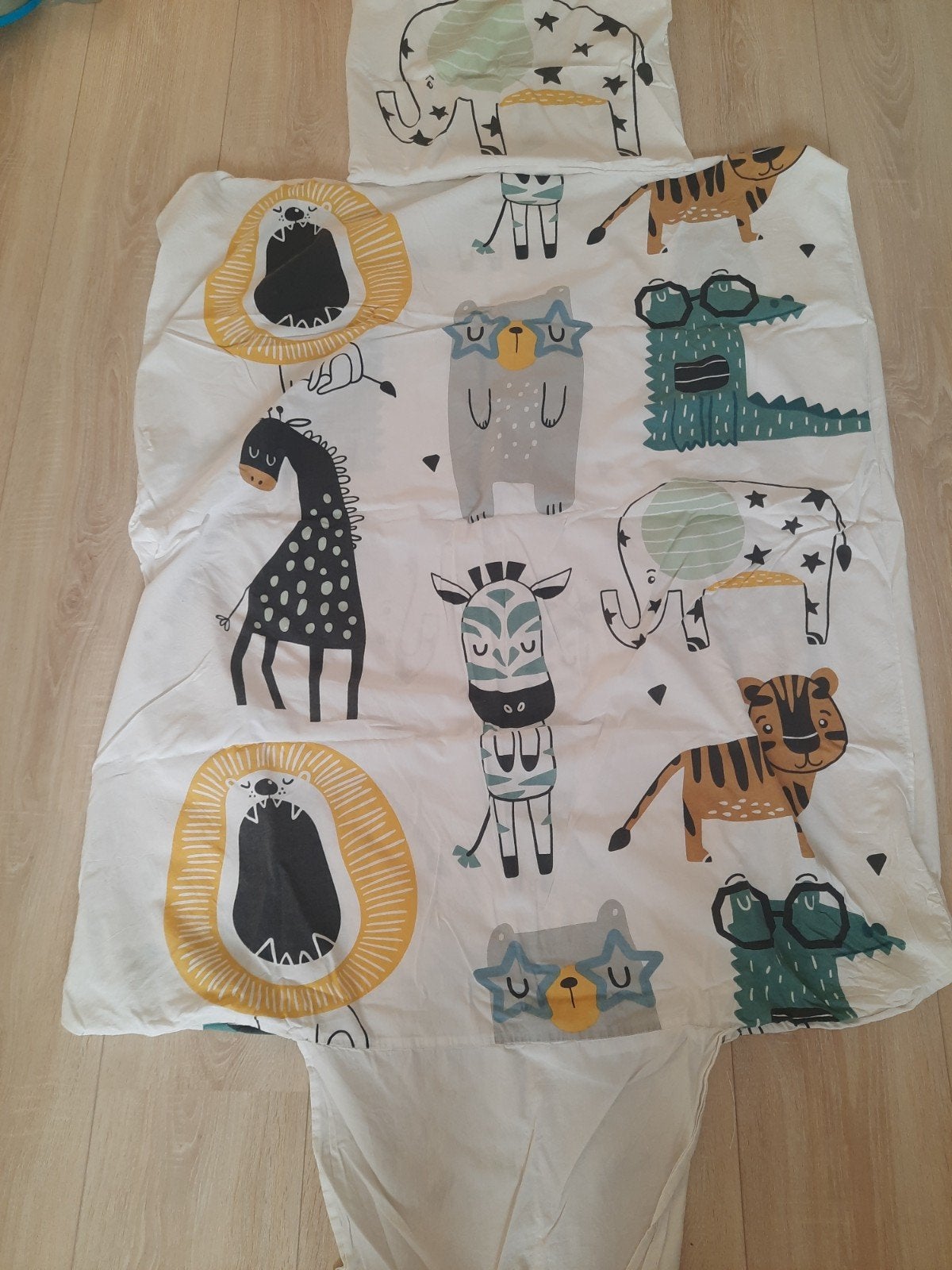Dekbedovertrek met dierenprint voor kinderbed 150x120, Ophalen, Gebruikt, Overige merken, Dekbedovertrek