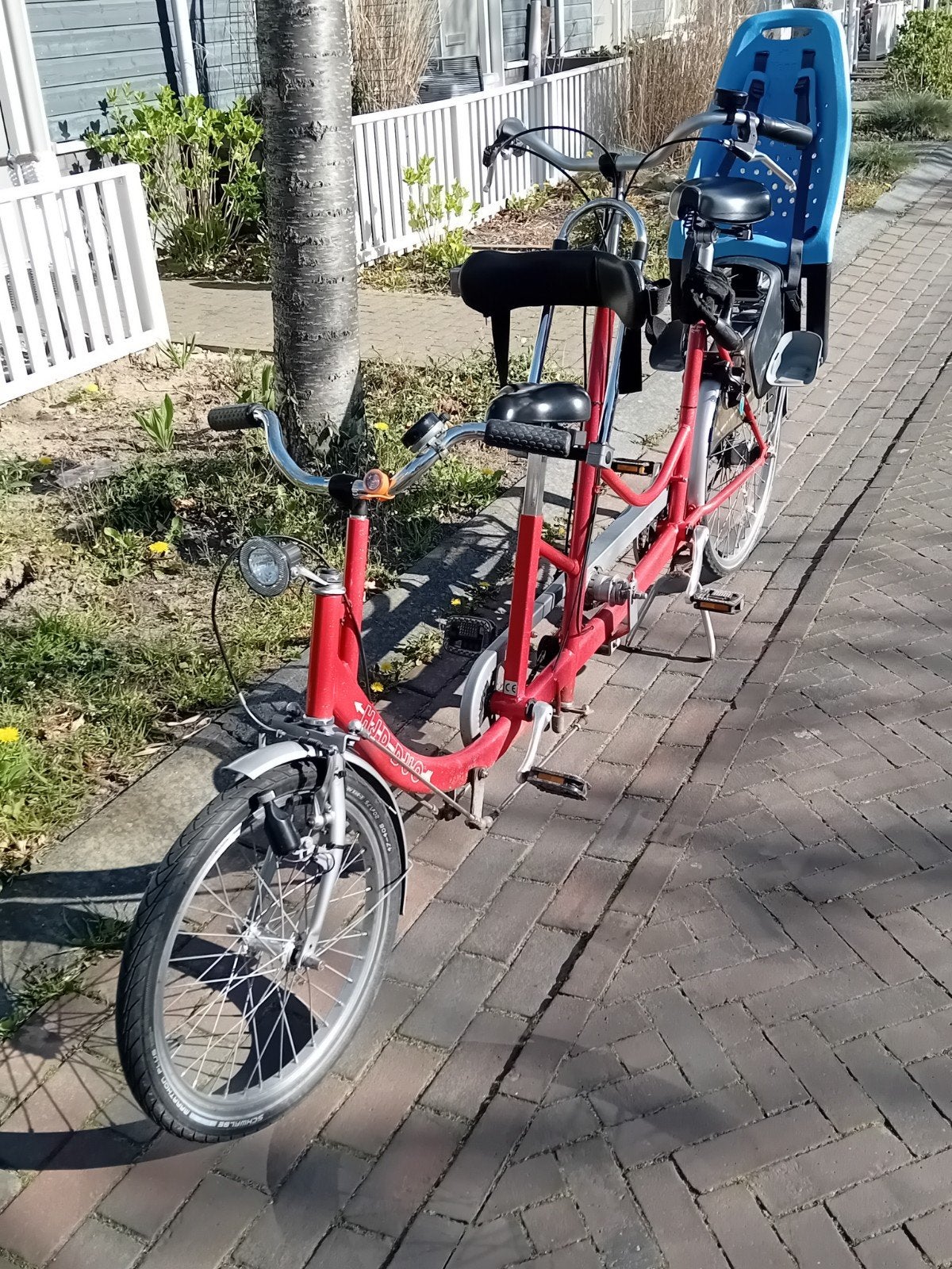 Ouder-kindtandem, Fietsen en Brommers, Fietsen | Tandems, Ophalen, Minder dan 10 versnellingen, Gebruikt, Minder dan 49 cm