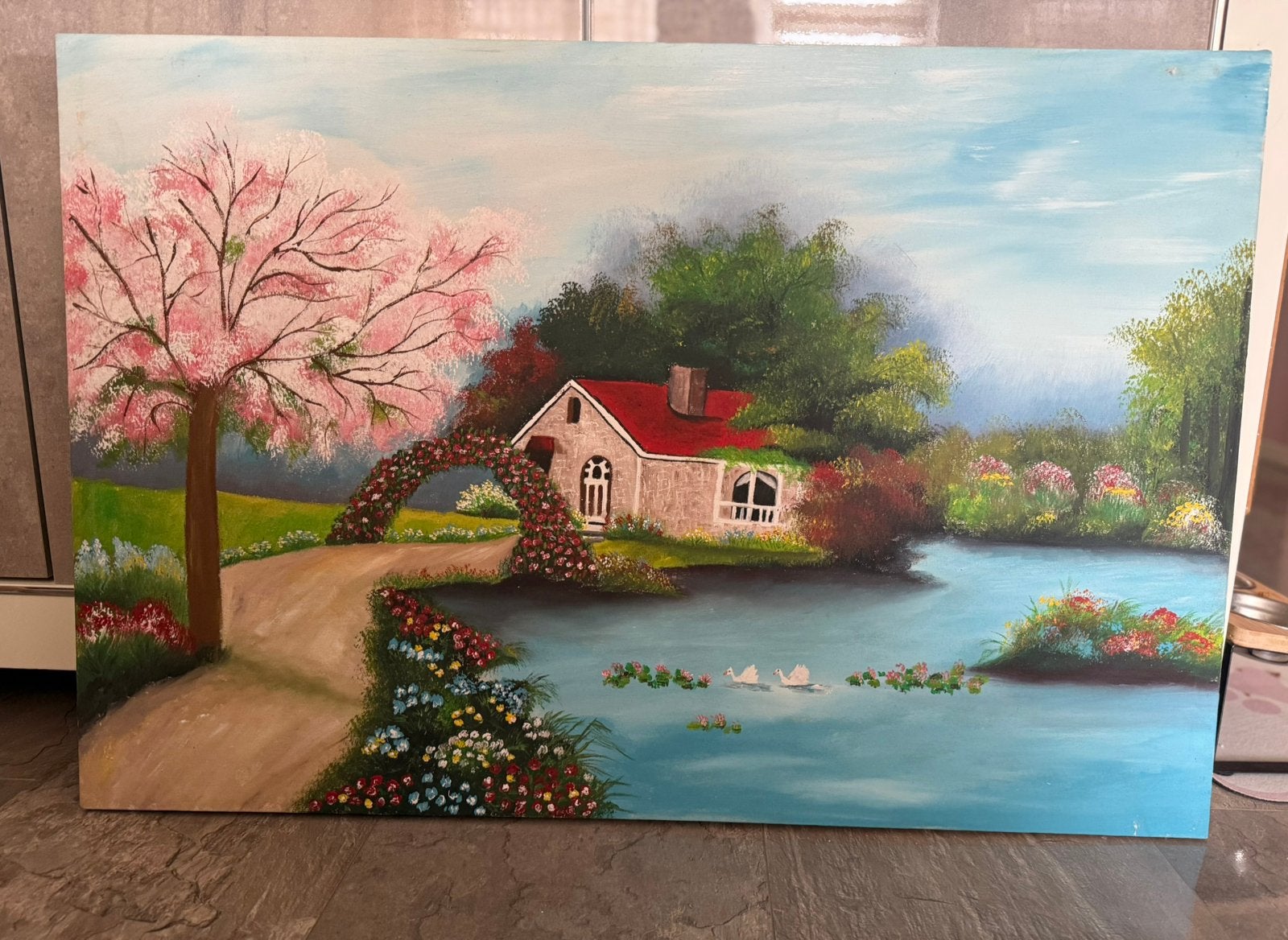 Mooi handgeschilderd landschapsschilderij, Ophalen, Handgeschilderd, Landschap