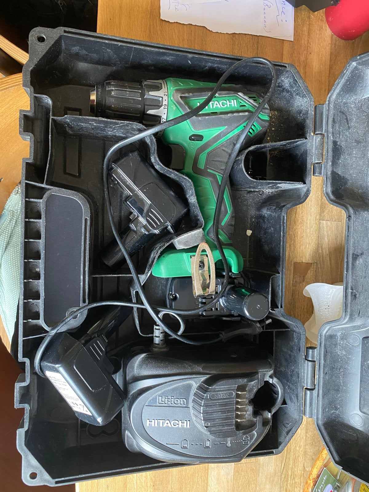 Hitachi DS10DAL 10.8V Accuboormachine  (defect)koffer, Ophalen of Verzenden, Gebruikt, Minder dan 400 watt, Boor- en Schroefmachine