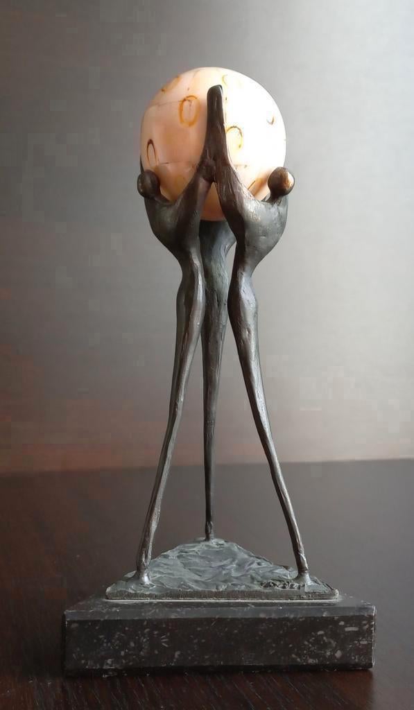 Corry Ammerlaan Beeld samenwerking op niveau -Groot versie, Antiek en Kunst, Ophalen of Verzenden, Brons