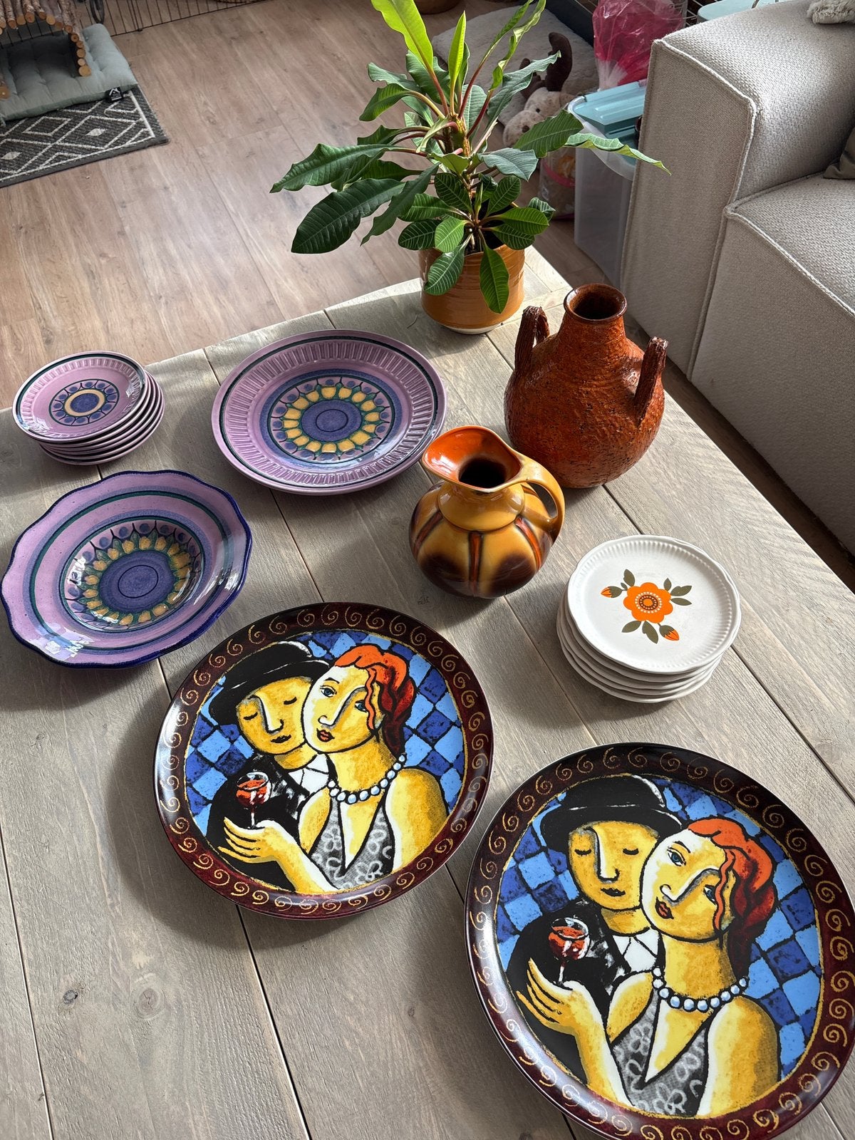 Vintage & Retro Keramiek Set – Jaren 70 sfeer & Kunstborden, Ophalen