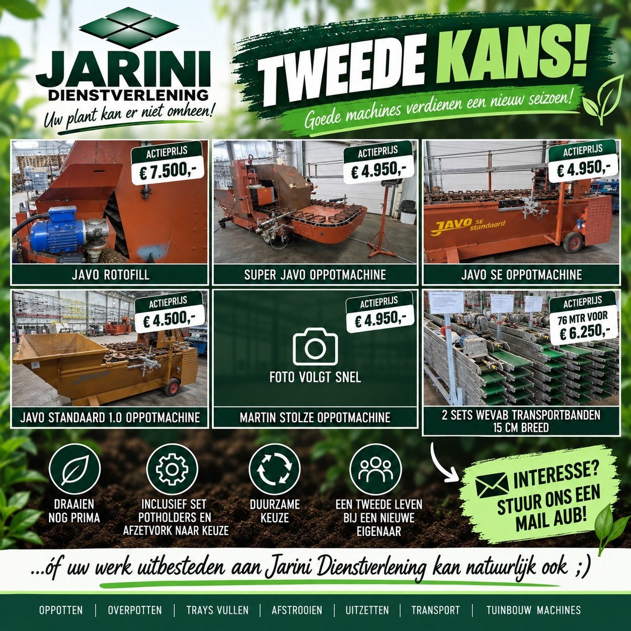 Javo oppotmachines en trayvullers te koop, Ophalen of Verzenden