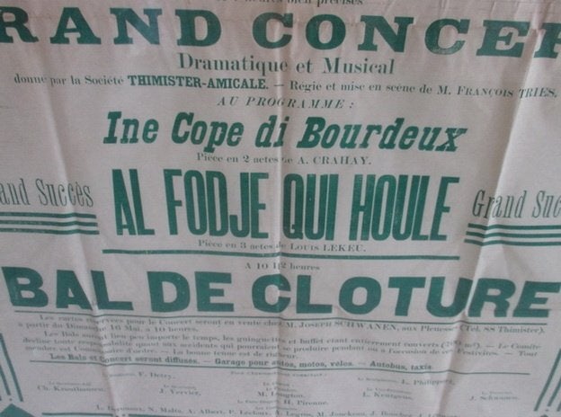 oude affiche volksfeest kleine dorpjes 1950 café ADG, Ophalen