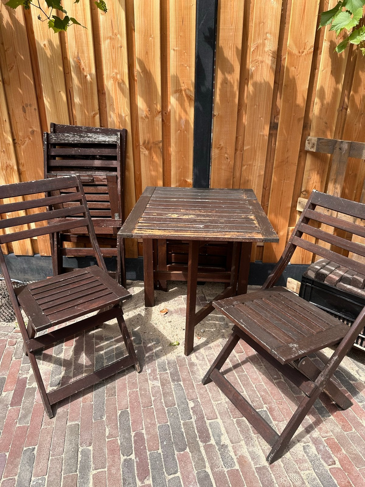 IKEA NÄMMARÖ tuinset - Uitklapbare tafel en stoelen, Ophalen, Gebruikt, Rechthoekig, Hout