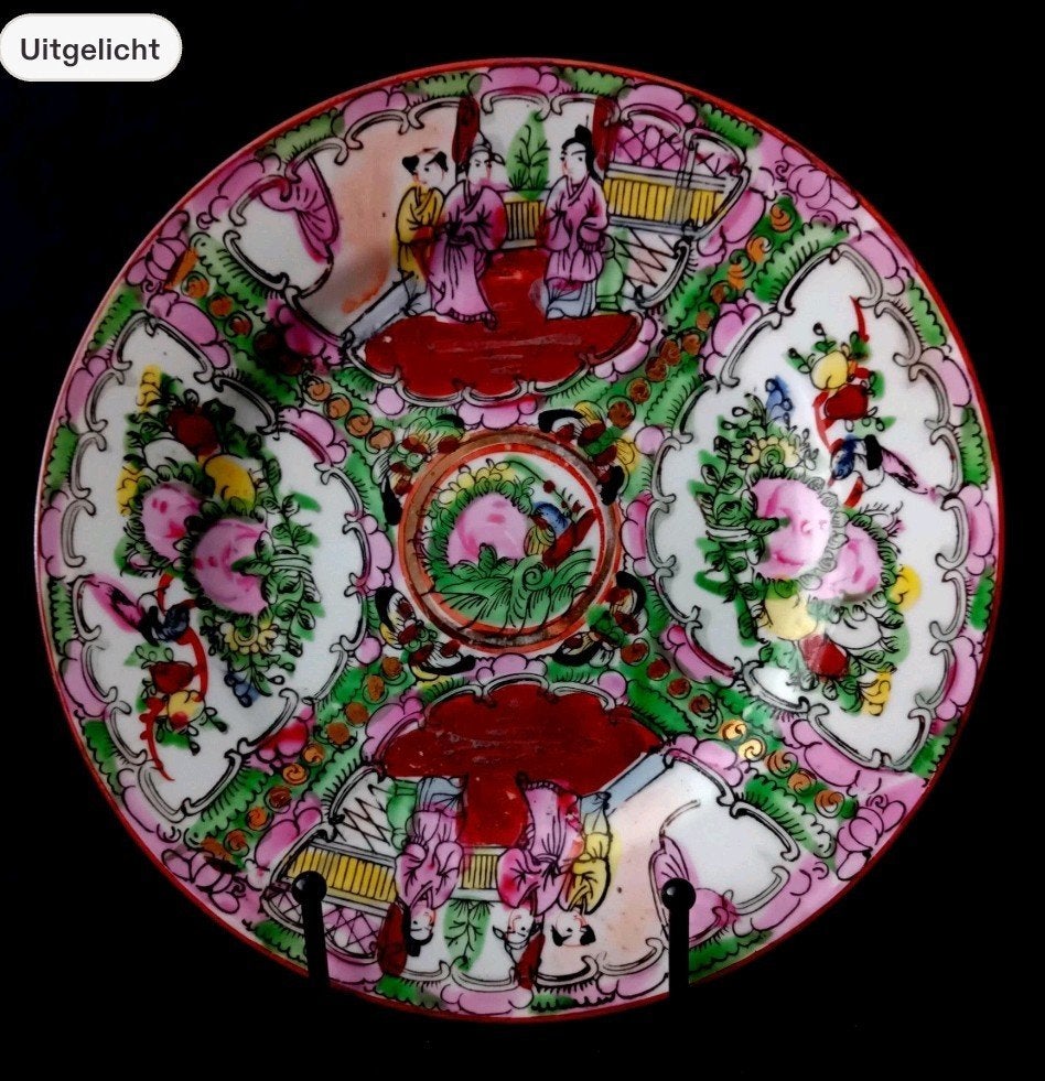 Vintage Macau bord met duizend vlinders, Antiek en Kunst, Ophalen of Verzenden