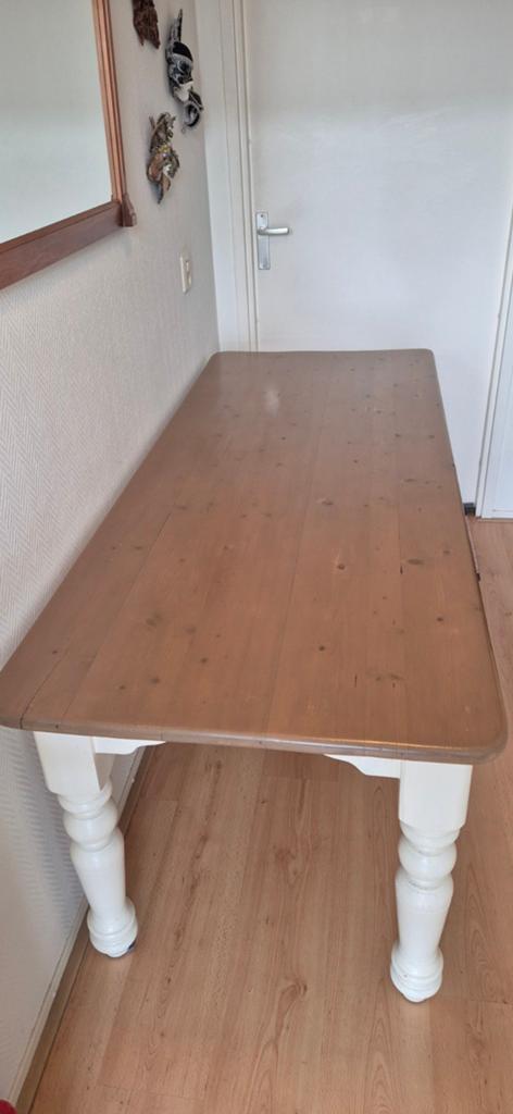Mooie grote brocante eetkamer tafel met gebruiksporen, Ophalen