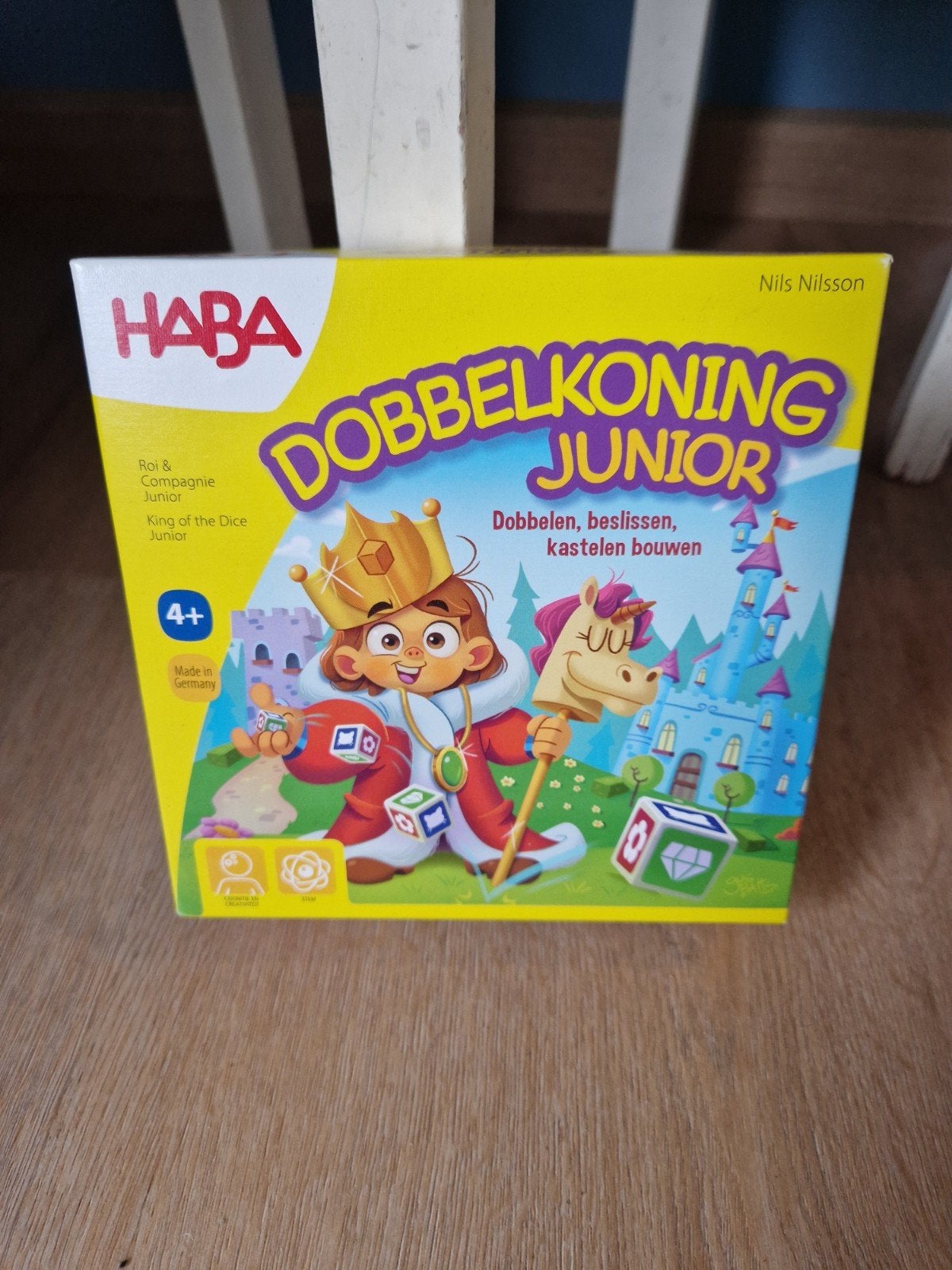 HABA Dobbelkoning Junior dobbelspel voor kinderen, Een of twee spelers, Ophalen of Verzenden, Gebruikt, HABA