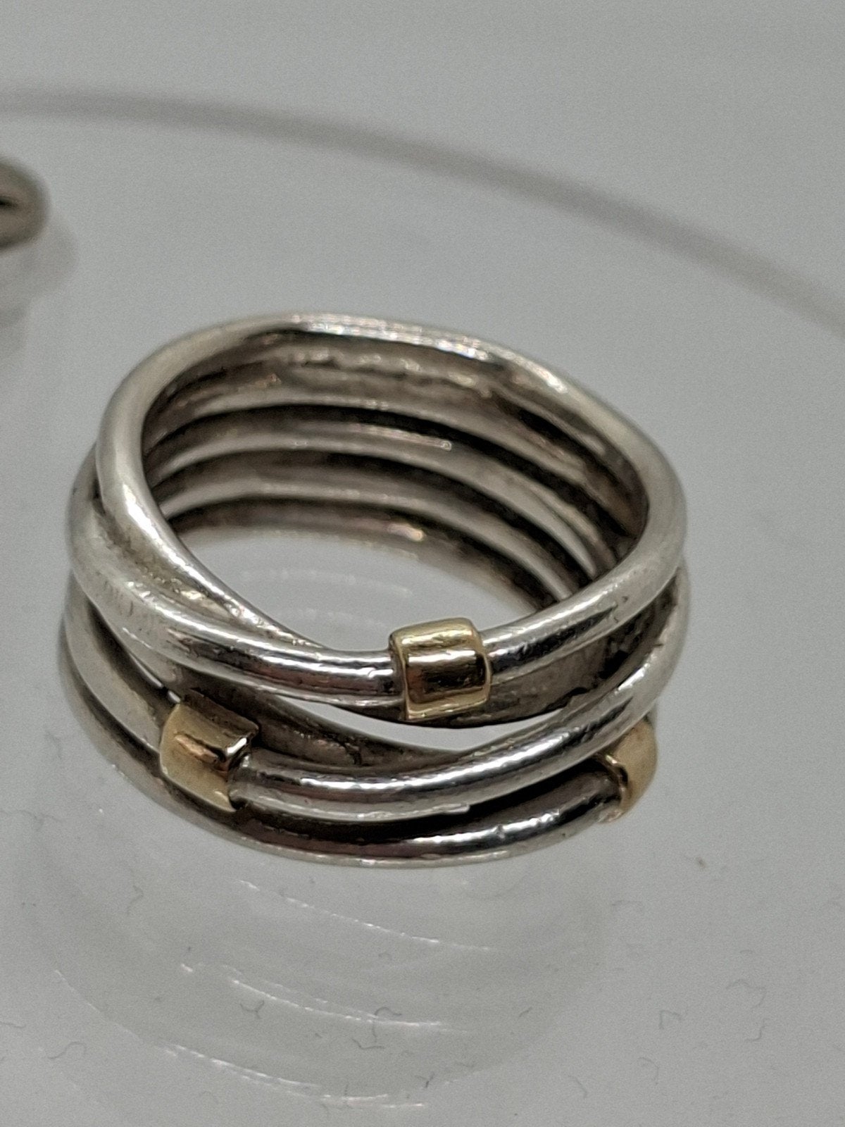 Vintage Pandora Rope Ring met 14K Goud - Maat 52, Ophalen of Verzenden, Kleiner dan 17, Dame, Zilver