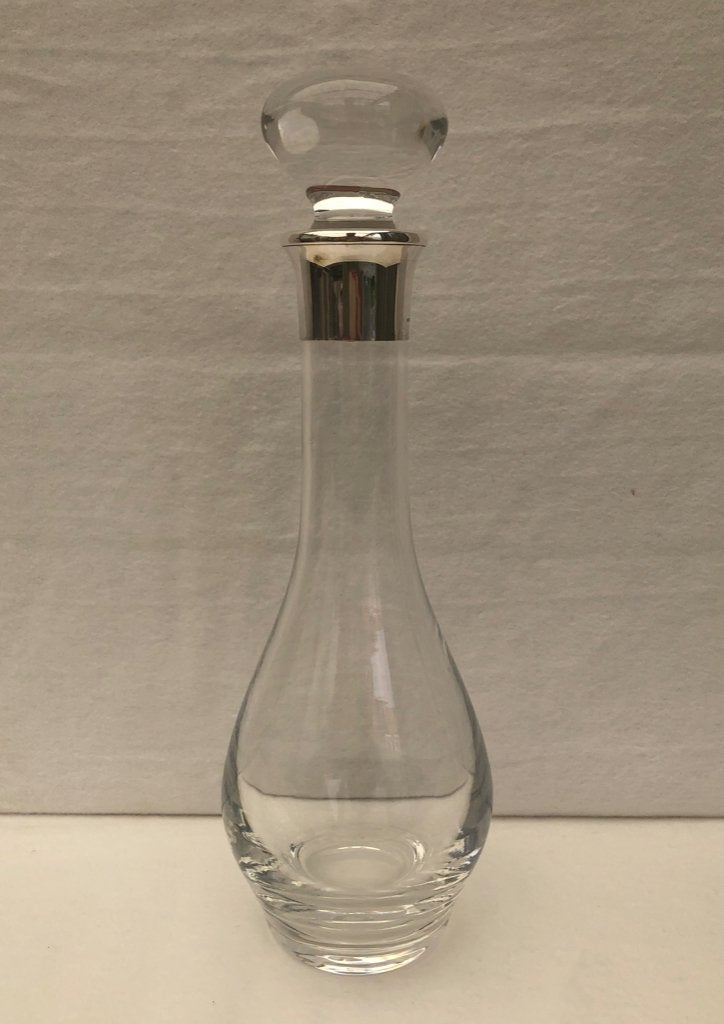 Hoge Kristallen karaf met zilver - Sterling 925, Ophalen of Verzenden, Zilver