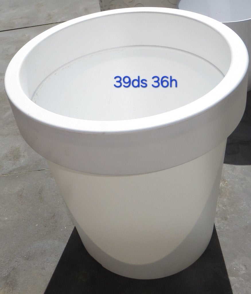 Witte (buiten) bloempot 36 cm hoog, Tuin en Terras, Ophalen, Kunststof, Minder dan 30 cm, Rond