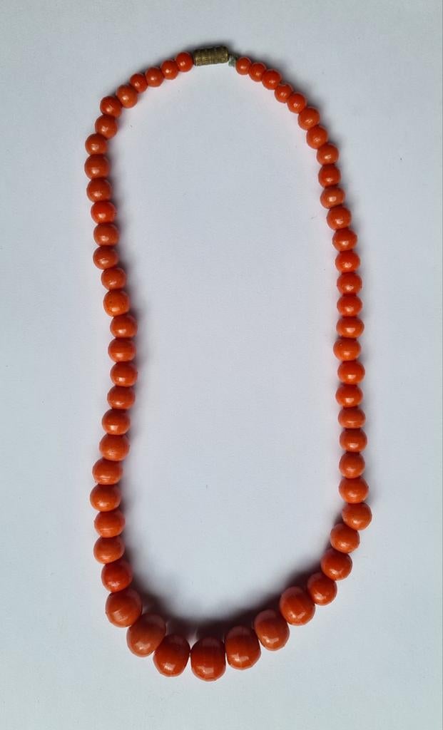 Vintage Koraal ketting 45cm, Ophalen of Verzenden, Overige materialen, Ketting